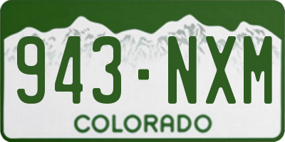 CO license plate 943NXM