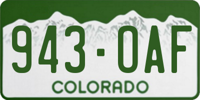 CO license plate 943OAF