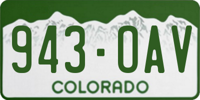CO license plate 943OAV