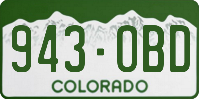 CO license plate 943OBD