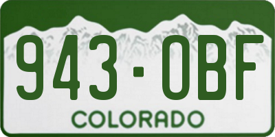 CO license plate 943OBF
