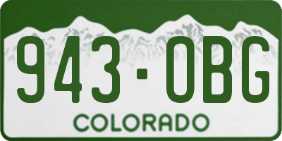 CO license plate 943OBG