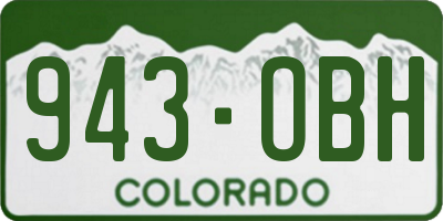 CO license plate 943OBH