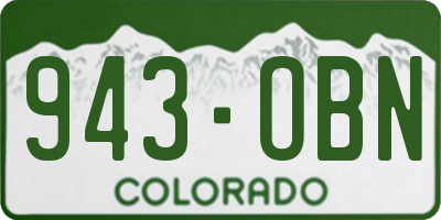 CO license plate 943OBN