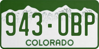 CO license plate 943OBP