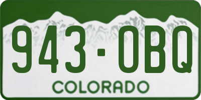 CO license plate 943OBQ