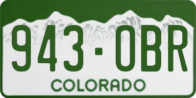 CO license plate 943OBR