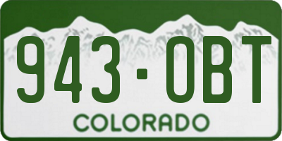 CO license plate 943OBT