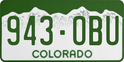 CO license plate 943OBU