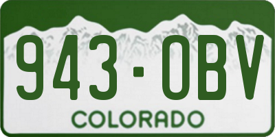CO license plate 943OBV