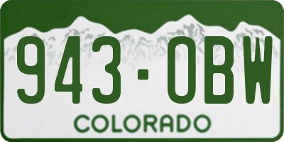 CO license plate 943OBW