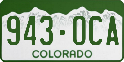 CO license plate 943OCA