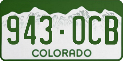 CO license plate 943OCB