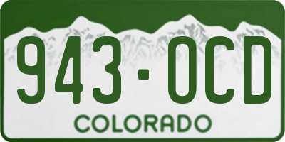 CO license plate 943OCD