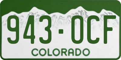 CO license plate 943OCF