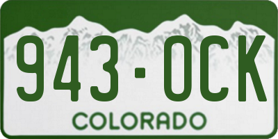 CO license plate 943OCK