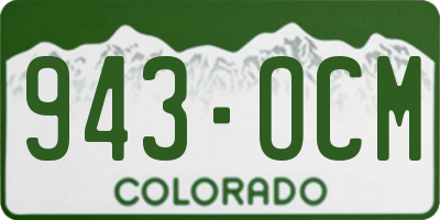CO license plate 943OCM