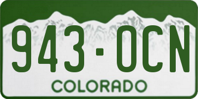 CO license plate 943OCN