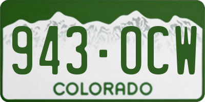 CO license plate 943OCW