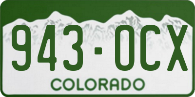 CO license plate 943OCX