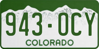CO license plate 943OCY