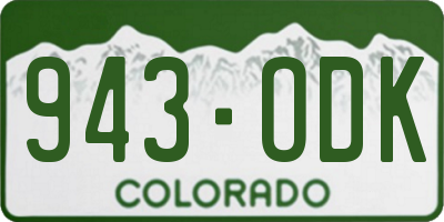 CO license plate 943ODK