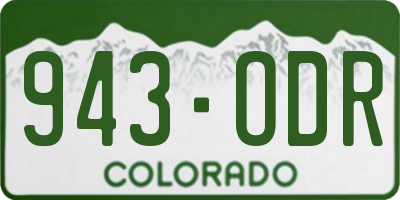 CO license plate 943ODR