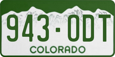 CO license plate 943ODT