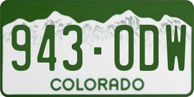CO license plate 943ODW
