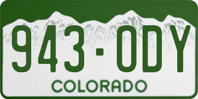 CO license plate 943ODY