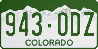 CO license plate 943ODZ