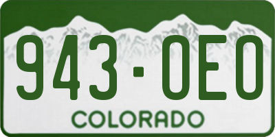 CO license plate 943OEO