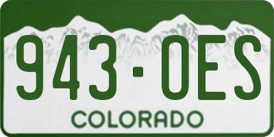CO license plate 943OES