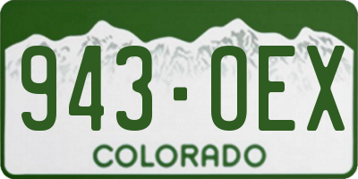 CO license plate 943OEX
