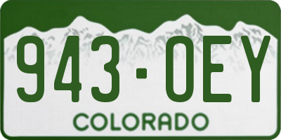 CO license plate 943OEY
