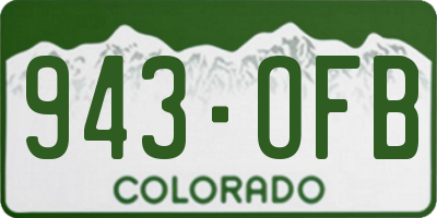 CO license plate 943OFB