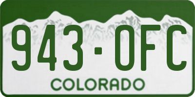 CO license plate 943OFC