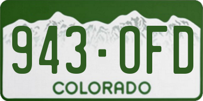 CO license plate 943OFD