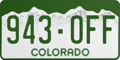 CO license plate 943OFF