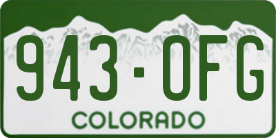 CO license plate 943OFG