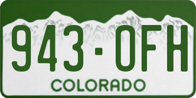 CO license plate 943OFH