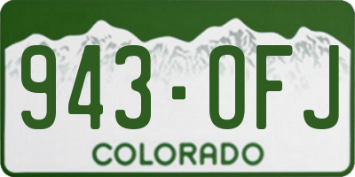 CO license plate 943OFJ