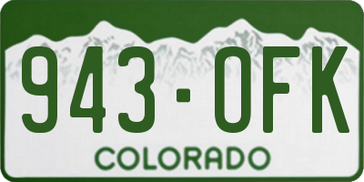 CO license plate 943OFK