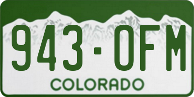 CO license plate 943OFM