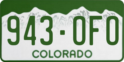 CO license plate 943OFO