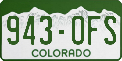 CO license plate 943OFS
