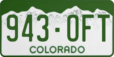 CO license plate 943OFT