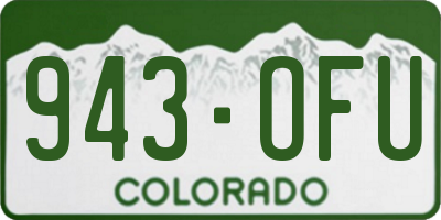 CO license plate 943OFU