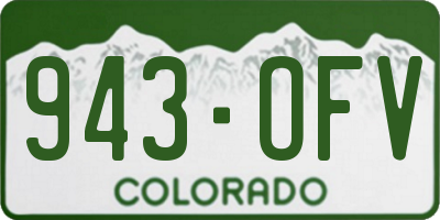 CO license plate 943OFV