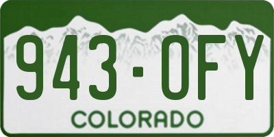 CO license plate 943OFY